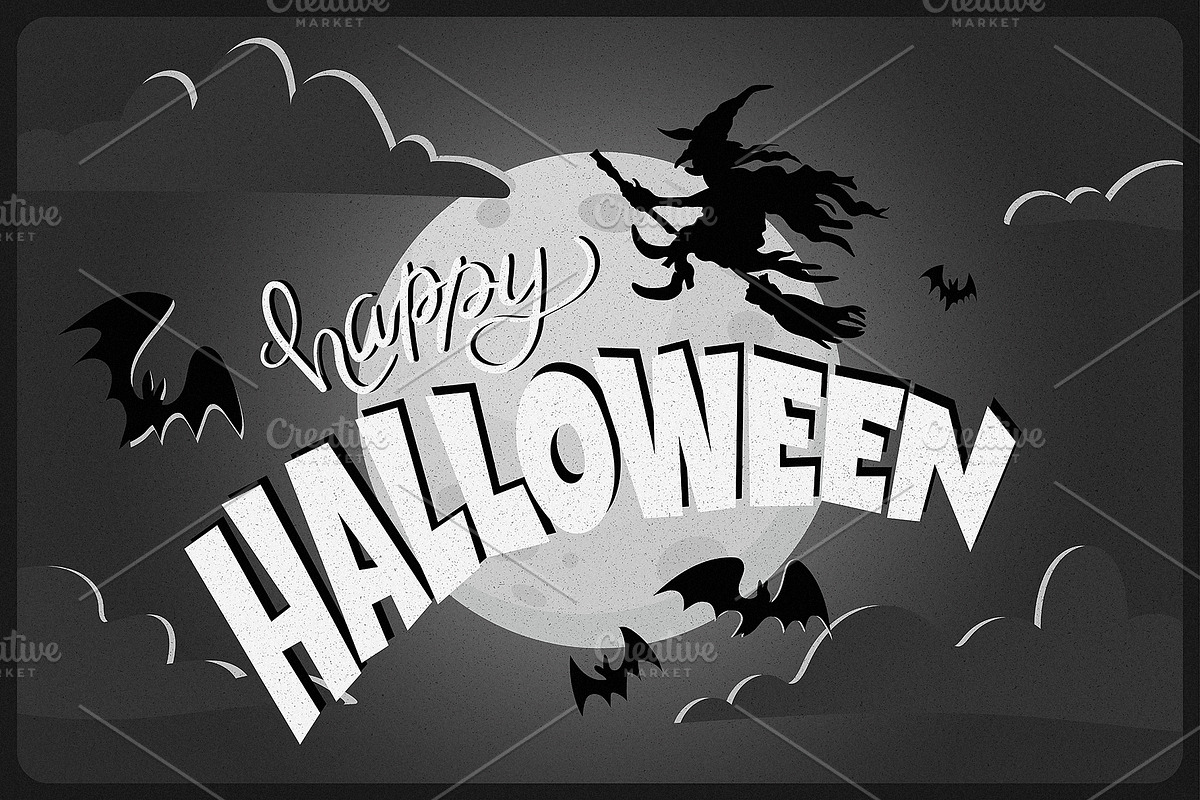Halloween Retro Cartoon Collection, a Seasonal Illustration by Kokoshka (Photo 5 of 12)