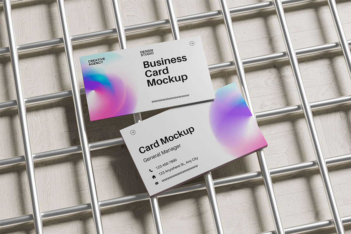 Business Card Design Mockup, an Advertising Mockup by Pikachudesign (Photo 2 of 4)