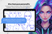 150 Anime Female Head Stamps, a Brush Add-On by Selentaori Studio (Thumbnail 7 of 11)