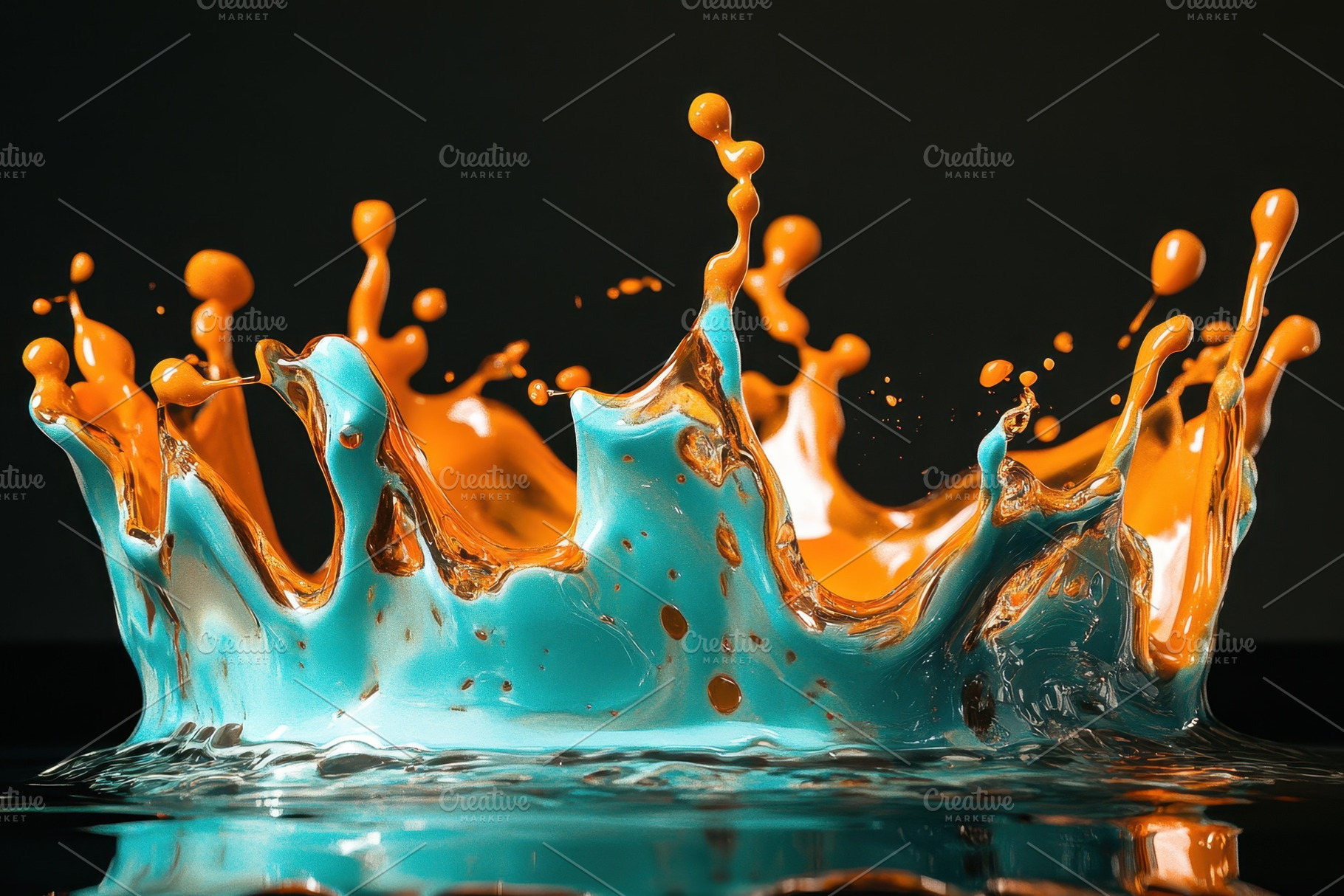 Dynamic collision of turquoise and o, a Photo by Pavel_design