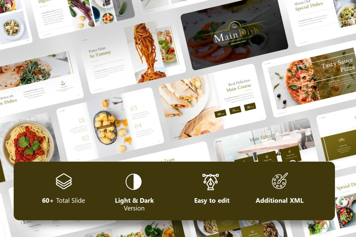 Main Dish Food Powerpoint Template, a Presentation Template by ...