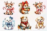 Cute Animals Christmas Clipart, an Illustration by Dream Creation (Thumbnail 3 of 7)