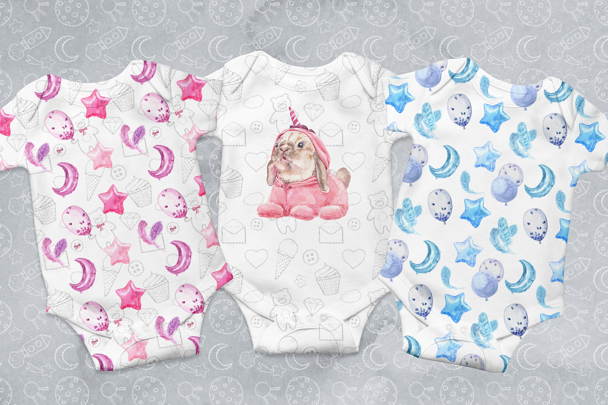 Cute Baby Unicorn Collection, an Animal Illustration by Cat In Colour (Photo 4 of 9)