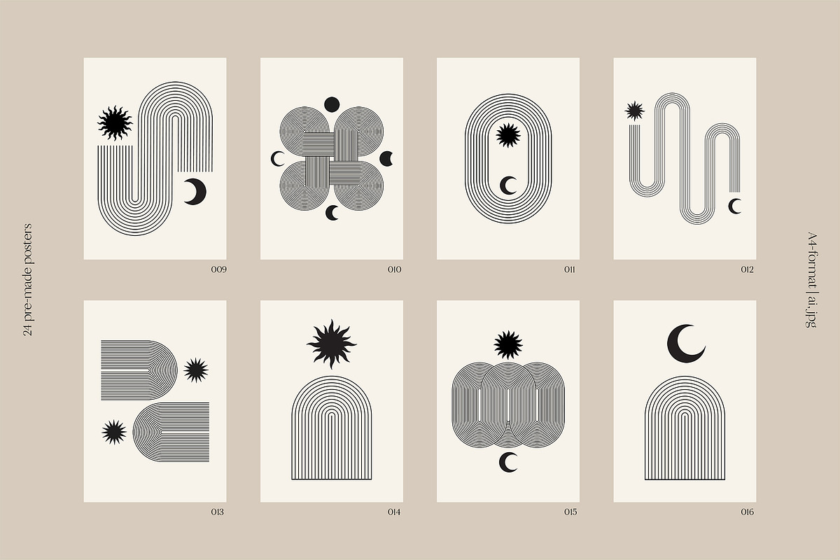 Line Art Geometry & Celestial Shapes, a Graphic by May Motif (Photo 8 of 17)