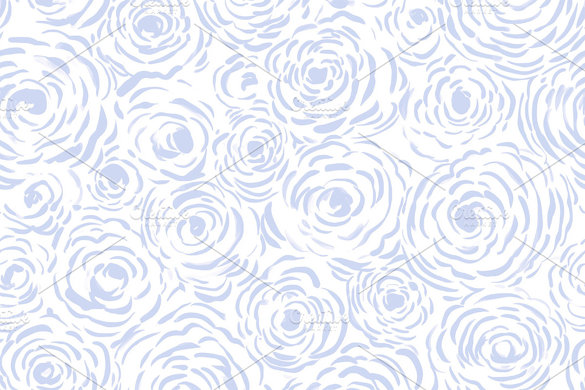 Elegant roses blue seamless pattern. Floral botanical repeating, a Pattern Graphic by Studio ANNA