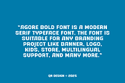 Agore Bold - Sporty Font, a Sans Serif Font by QR Design Studio (Thumbnail 4 of 10)