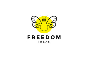 Insect With Lamp Ideas Logo Design