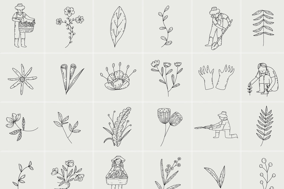 Hand Drawn Botanical vector icons, an Outline Icon by Sasha Mitkalova (Photo 3 of 3)
