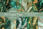 Green Gold Agate Watercolor Textures, a Texture Graphic by Dream Creation (Thumbnail 1 of 7)