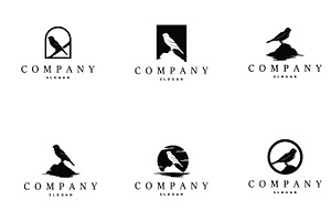 Black silhouette bird logo concept, a Branding & Logo Template by Maylianaw28