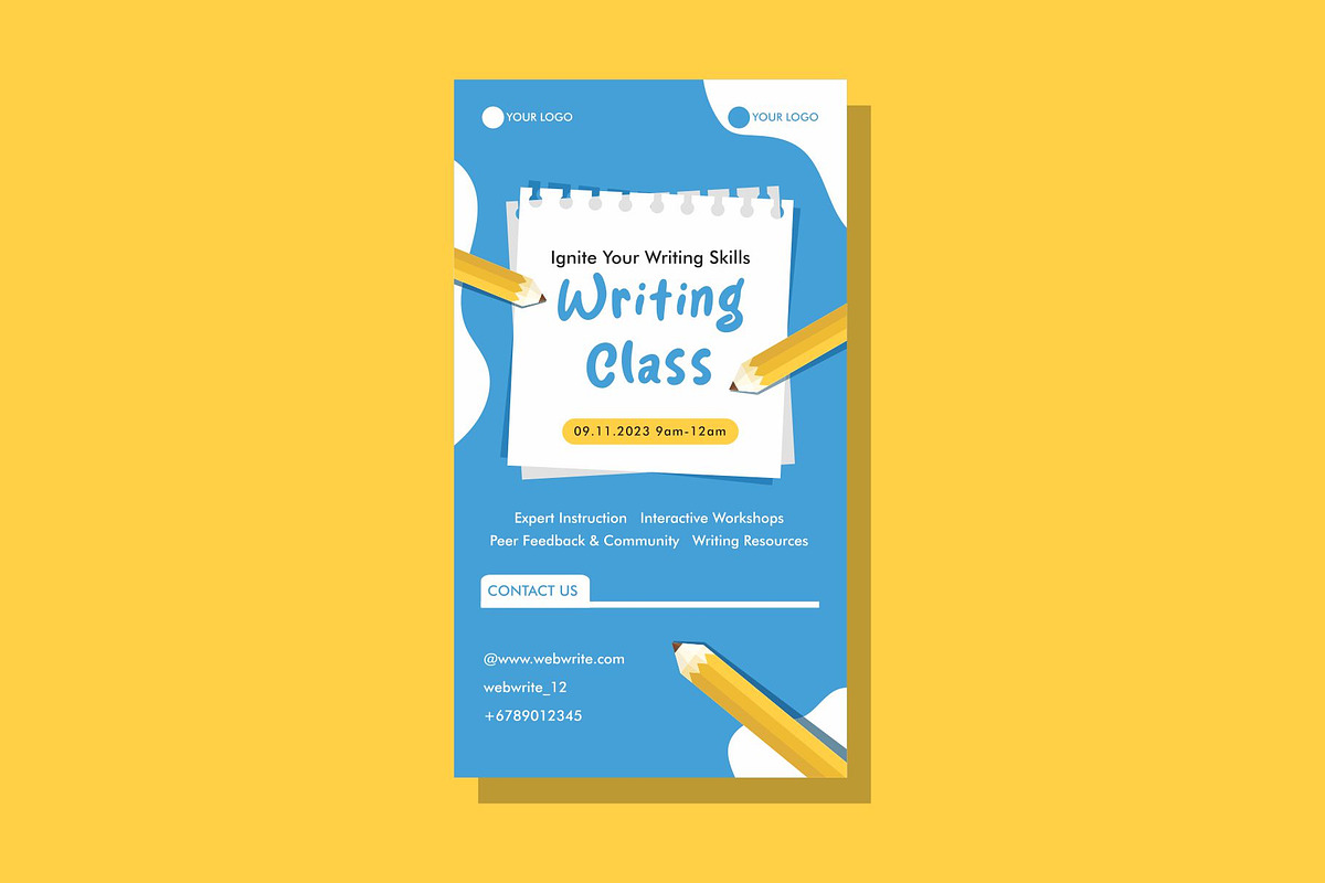 Writing Class Brochure Social Media, an App Template by Artnivora.Std