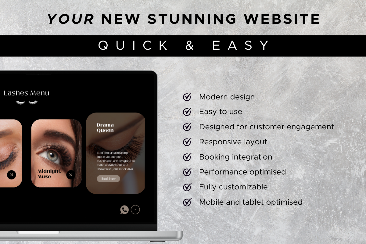 Premium Wix Template Lash Extensions, a Wix Template by bitemarketing (Photo 1 of 6)
