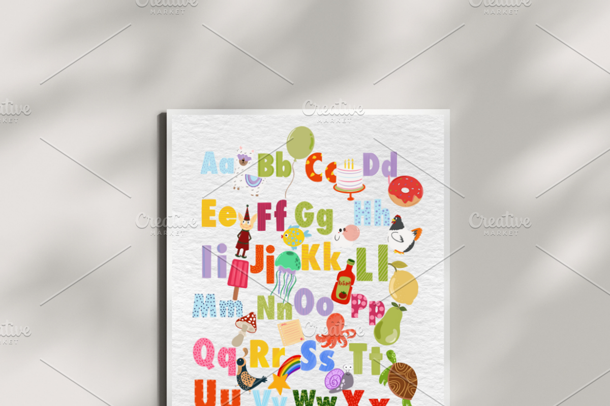 Alphabet Nursery Print: Hand Painted, an Education Illustration by Oleksandra Illustrates (Photo 7 of 12)
