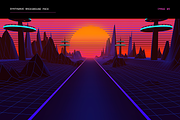Synthwave Retrowave Background Pack, a Templates & Theme by dennybusyet (Thumbnail 6 of 14)