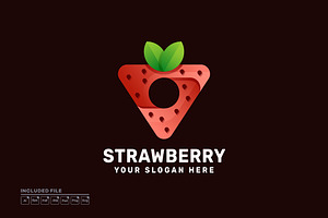 Strawberry Gradient Logo Design, a Branding & Logo Template by yuanesei