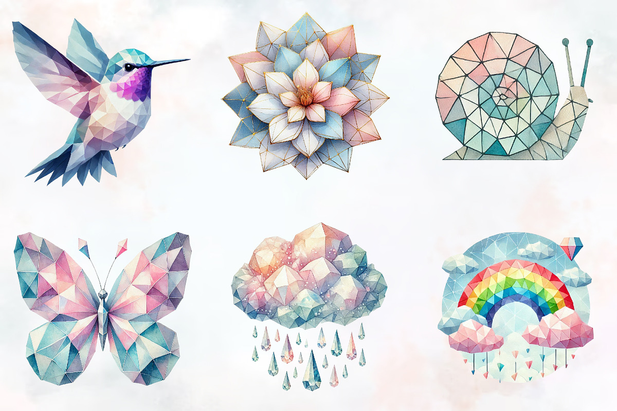 Mega Geometric Pastel Spring Clipart, an Illustration by RobertsArt (Photo 5 of 7)