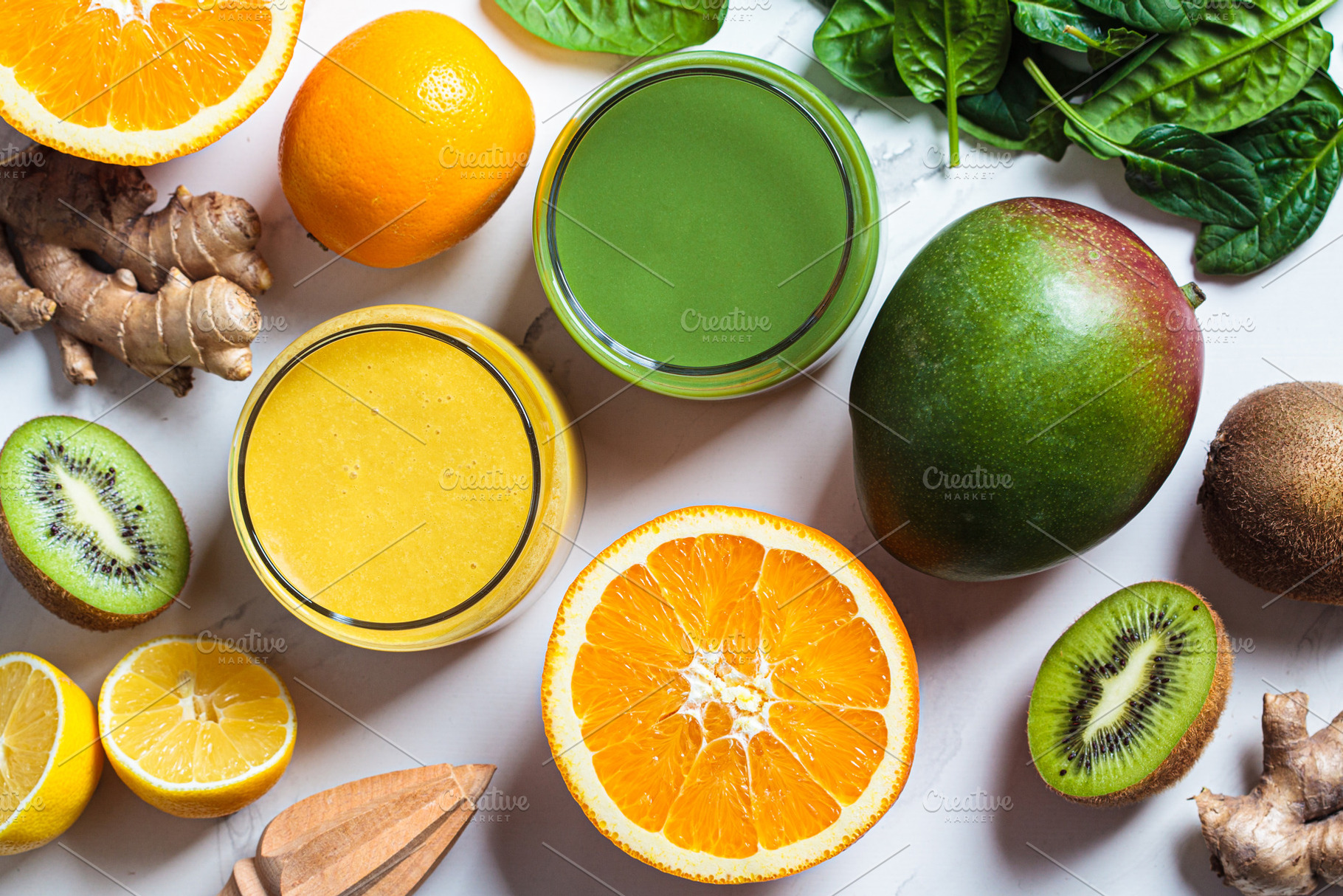 Mango and spinach smoothies, a Food & Drink Photo by vaaseenaa