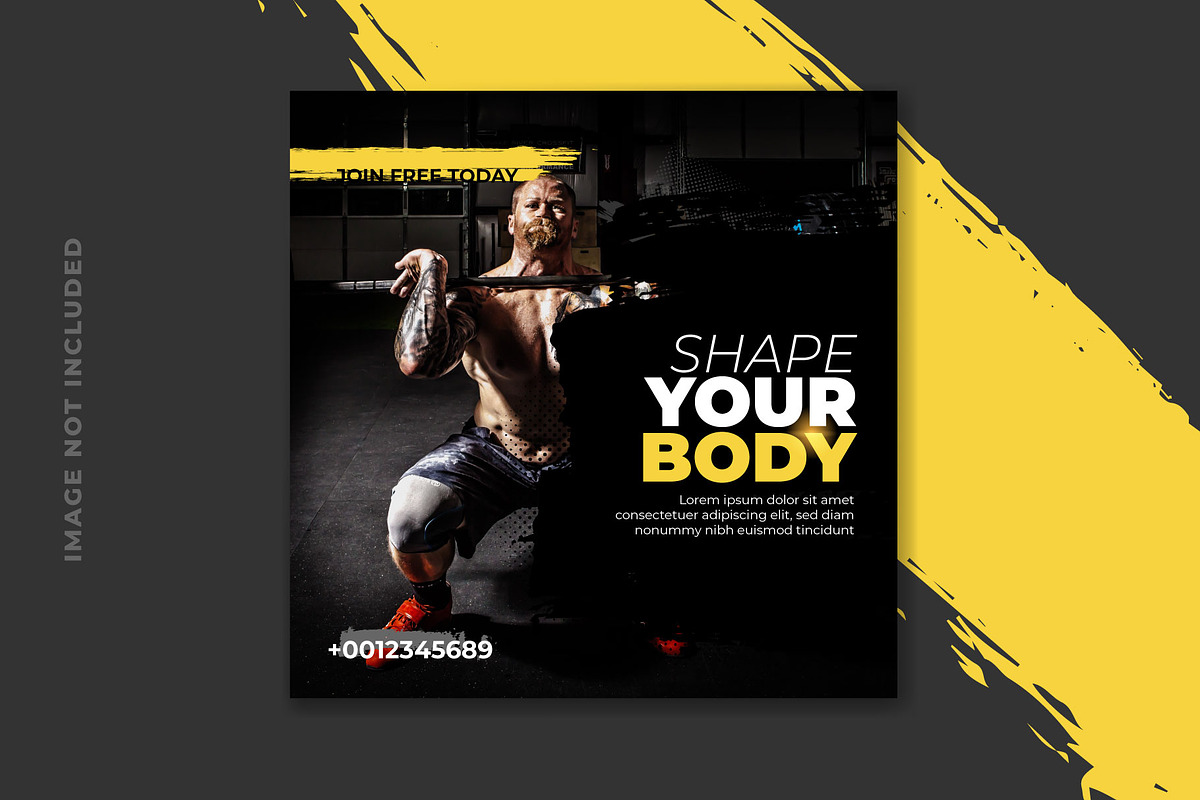 Gym and fitness social media poster, a Social Media Template by Warm Snow (Photo 5 of 5)