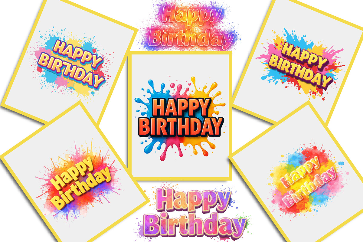 Happy Birthday Sublimation Bundle, an Illustration by Creative Art (Photo 3 of 9)