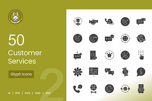 Customer Services Glyph Icons, an Icon by IconBunny