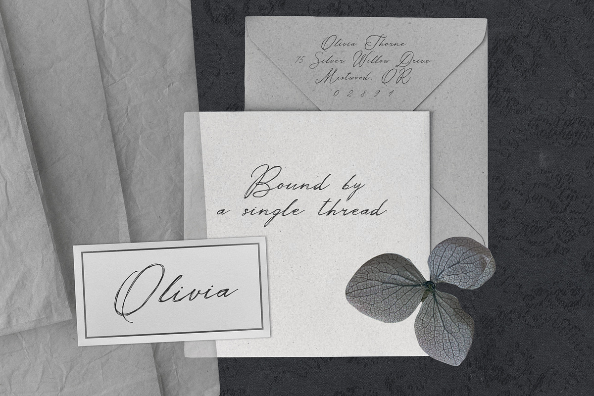 Silver Thread Textured Script Font, a Script Font by AnMark (Photo 9 of 10)