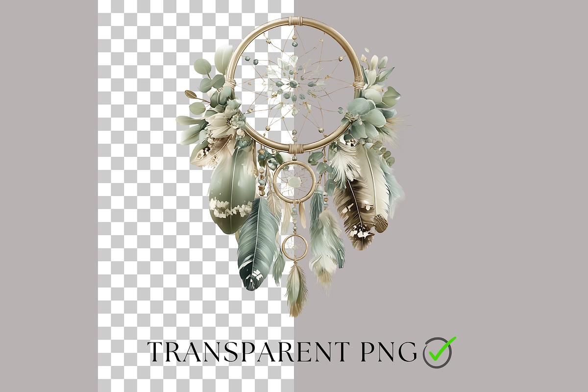 Green Boho Flower Clipart Bundle, a Decorative Illustration by Nicole Branger Art (Photo 3 of 20)