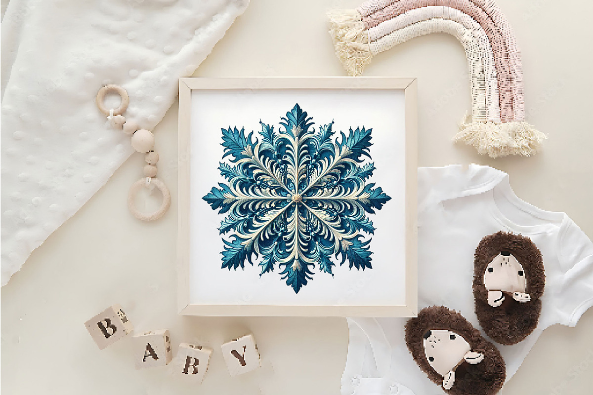 Watercolor Snowflake Clipart Bundle, a Work Illustration by Dream Creation (Photo 5 of 6)