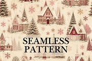Vintage Christmas Digital Paper, a Pattern Graphic by elfy creative (Thumbnail 1 of 4)