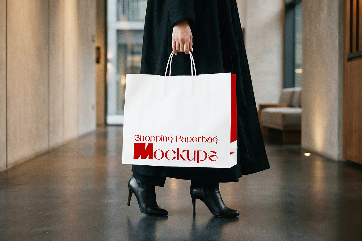 Shopping Paperbag Mockup Scene, a Packaging Mockup by areadesain (Photo 2 of 5)
