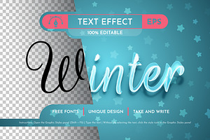 Snowy Winter - Editable Text Effect