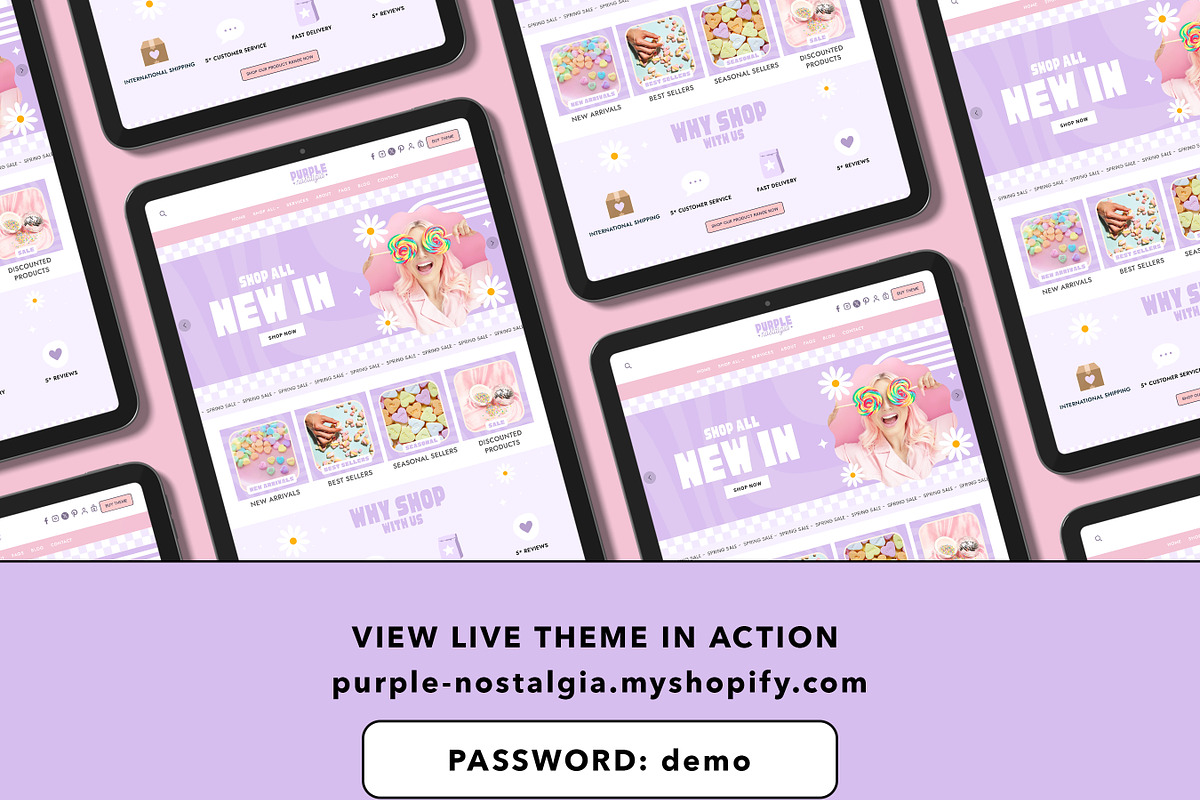 Purple Retro Shopify Theme Bundle, a Shopify Template by Template Twist Shop (Photo 2 of 9)