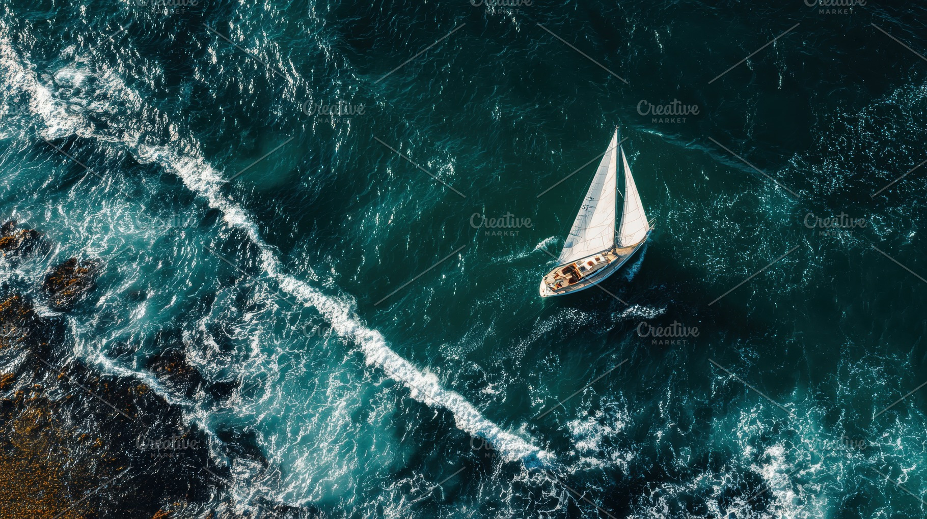 Sailing on clear blue waters, a Photo by Pavel_design
