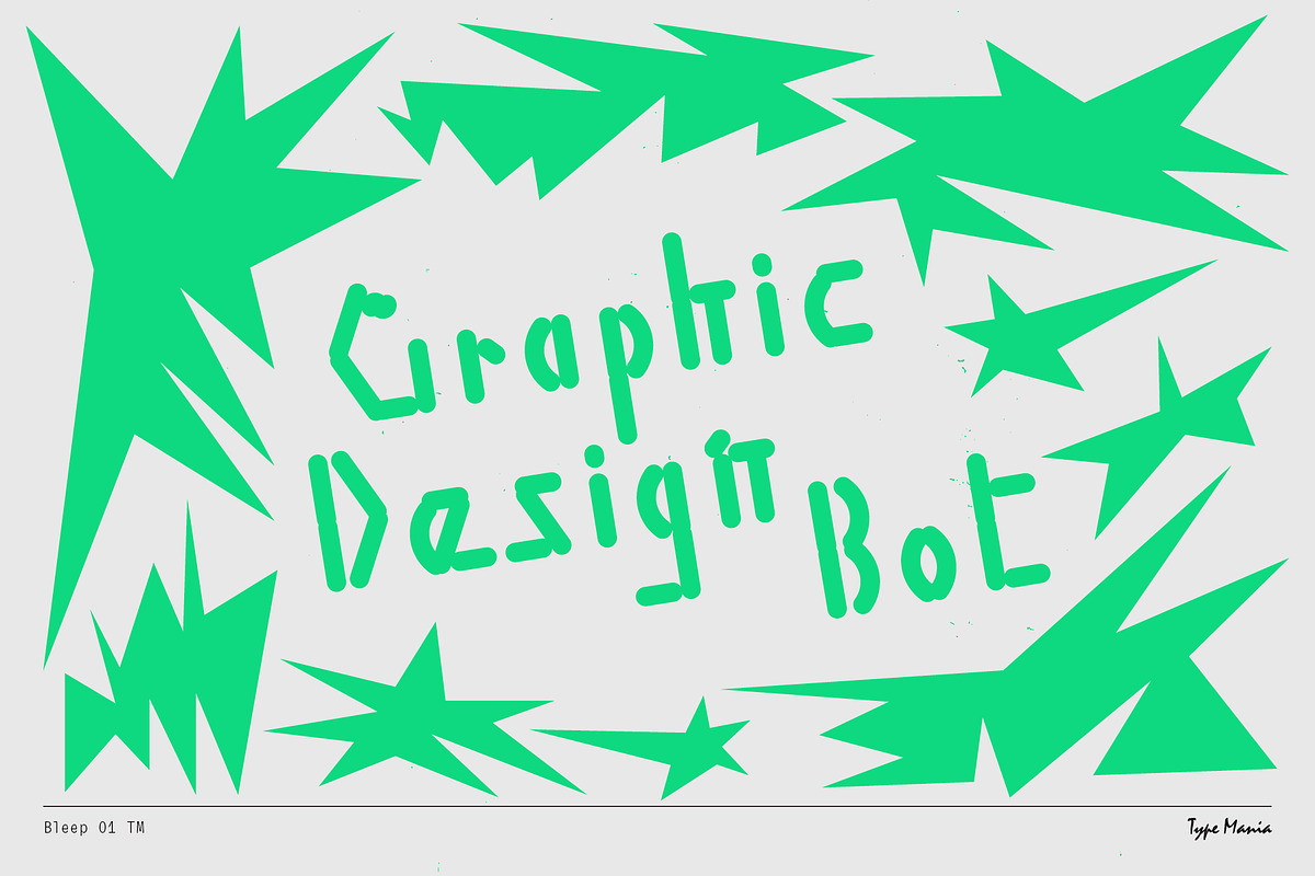 Bleep 01 TM – Experimental Cozy Type, a Sans Serif Font by Type Mania (Photo 8 of 10)
