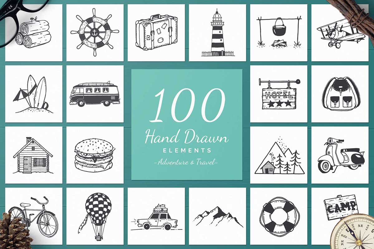 2000 Hand Drawn Elements, an Animal Illustration by Michael Rayback Design (Photo 10 of 29)