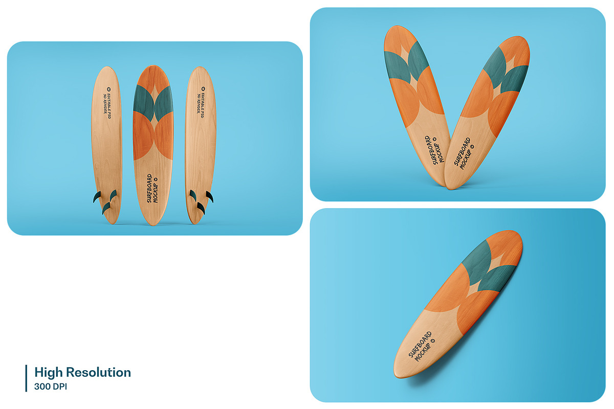 Wooden Surfboard Mockup, a Product Mockup by RamStudio2 (Photo 5 of 16)