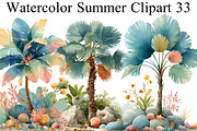 Watercolor Summer Clipart, an Illustration by DreamArtGraphic (Thumbnail 1 of 8)