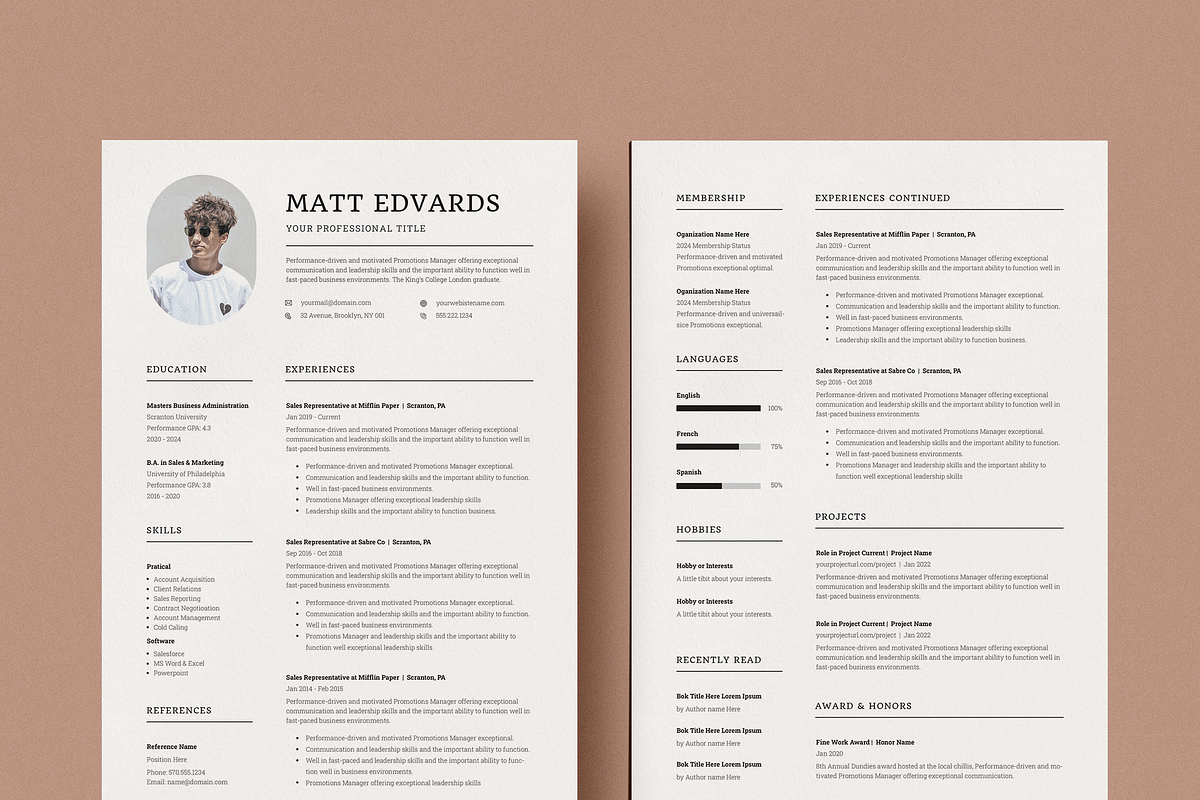 Resume/CV Template, a Resume Template by UX-group (Photo 2 of 7)