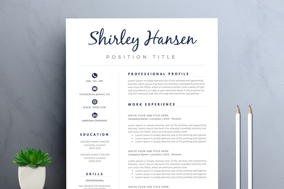 Resume/CV Template for Word, a Resume Template by TemplateCrafts (Photo 1 of 3)