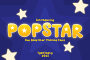 Popstar – Fun Bold Star Themed Font, a Font by TypeTasty Font (Thumbnail 1 of 11)