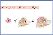 Pomeranian Clipart Digital Paper, an Animal Illustration by VianneArt (Thumbnail 5 of 7)