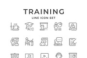 Set line icons of training, an Outline Icon by motorama (Thumbnail 1 of 2)