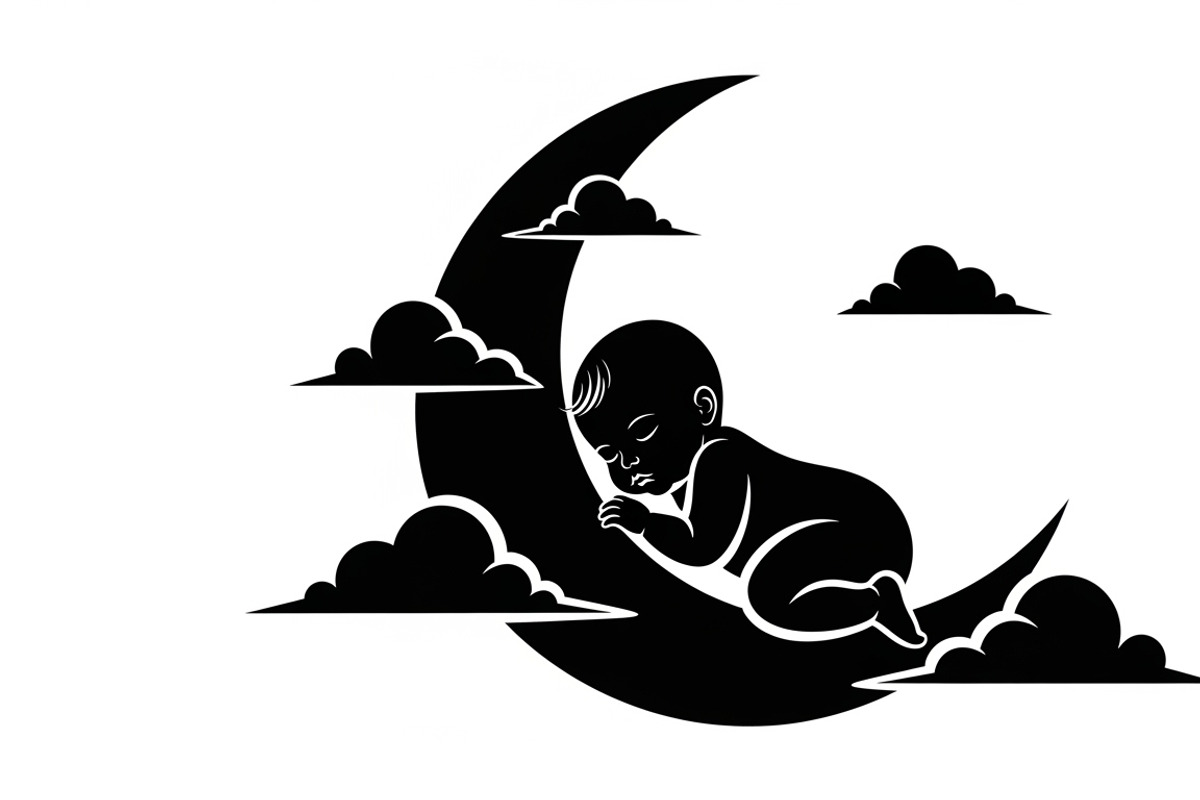 Adorable sleeping moon baby decor, an Illustration by Amazin_art (Photo 4 of 25)