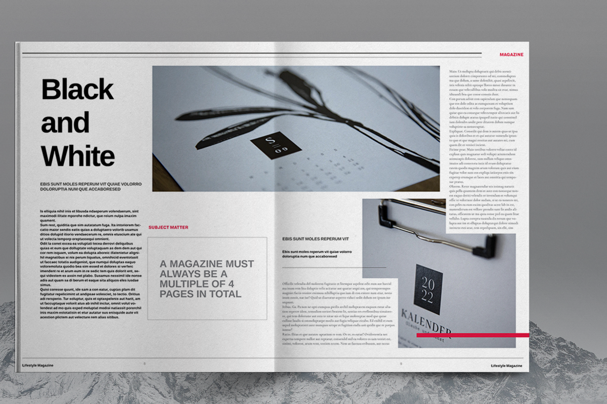Grayscale Lifestyle Magazine Layout