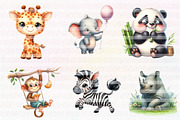 Cute Zoo Clipart, an Illustration by CreationArt (Thumbnail 2 of 5)