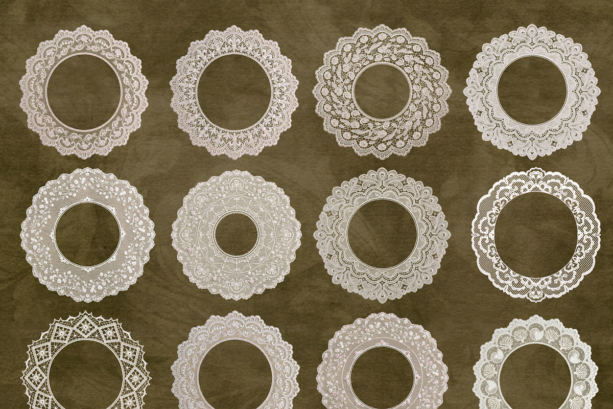 Vintage Lace Frames, Doilies & Bows, an Object Graphic by OliaMuseDesign (Photo 7 of 10)