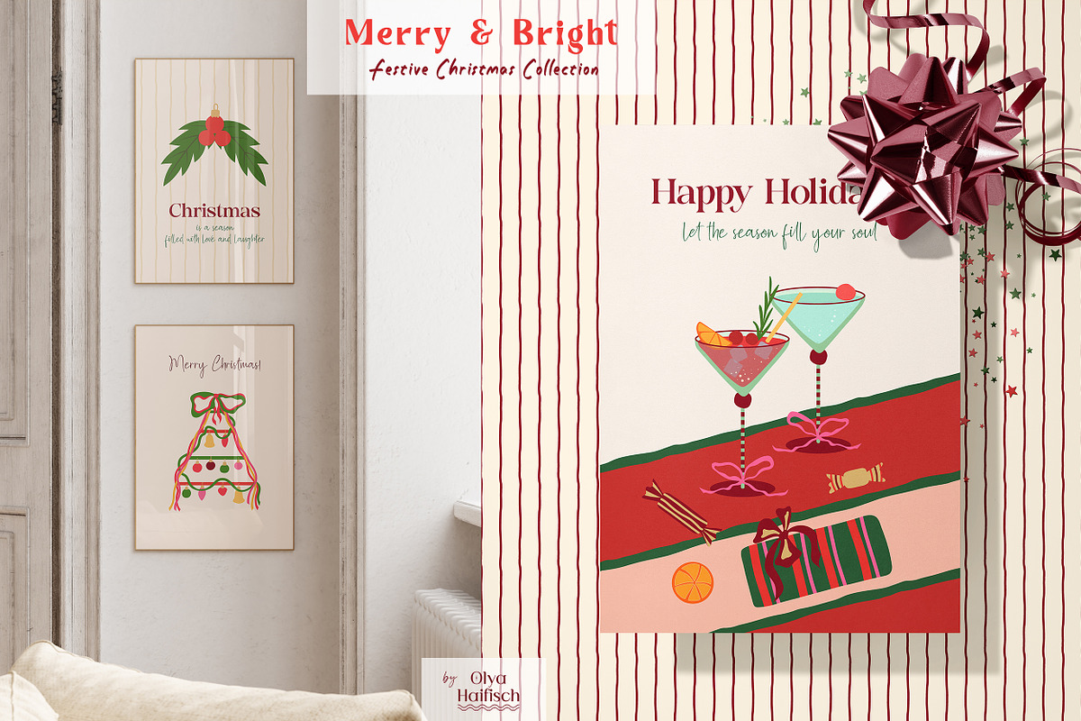 Merry & Bright. Christmas Collection, a Seasonal Illustration by Olya Haifisch (Photo 7 of 12)