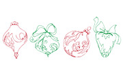 Hand Drawn Christmas Ornaments, an Illustration by Haute Papier (Thumbnail 2 of 2)