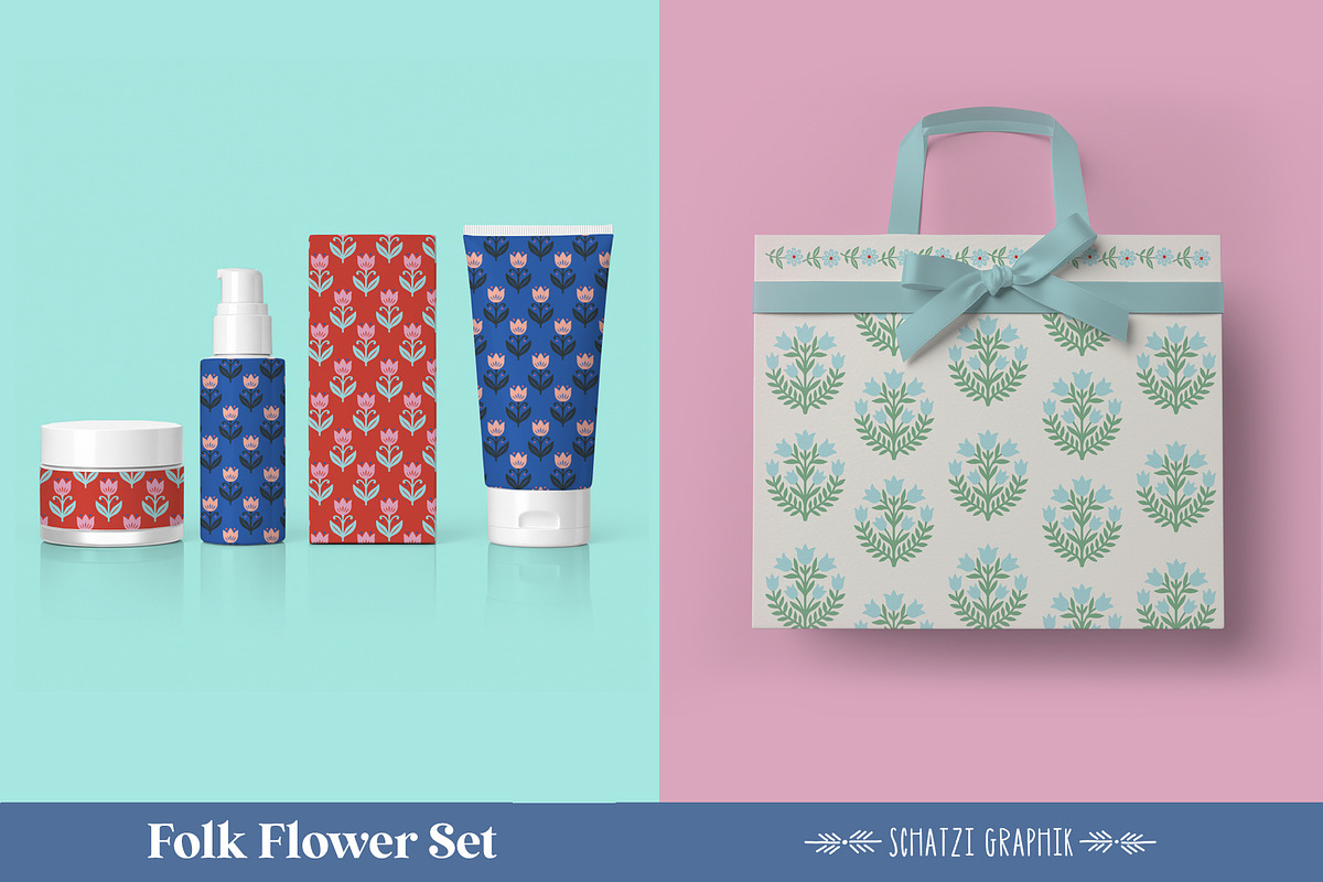 Folk Flower Illustration Set, a Decorative Illustration by Schatzi Graphik (Photo 7 of 8)
