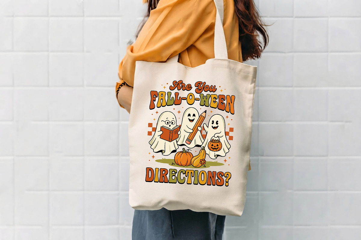 Ghosts with book, pencil, candy, a Seasonal Illustration by CrexoraLab (Photo 4 of 4)