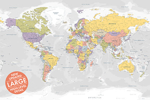 Vector World Map - Large&Detailed